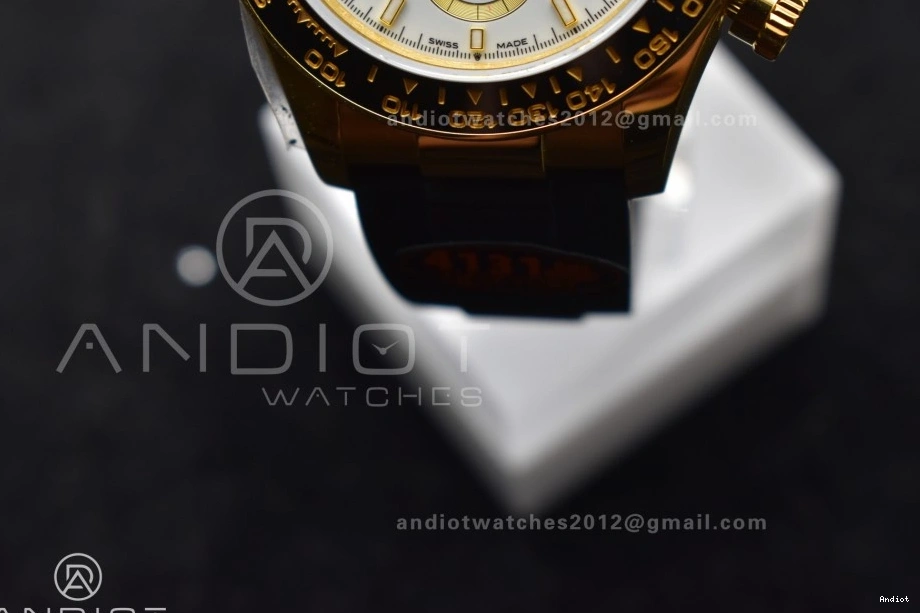 QF SH4131 White Daytona 1:1 (Weighted) Best on Edition Oysterflex 126518 V6 Dial Strap 0313